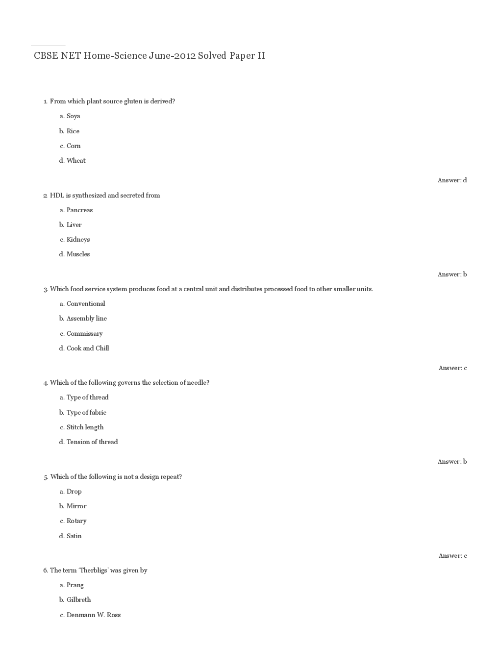 CBSE UGC NET Previous Year 2012-13 Solved Question Paper Home Science Paper-II(June-Dec) - Page 2