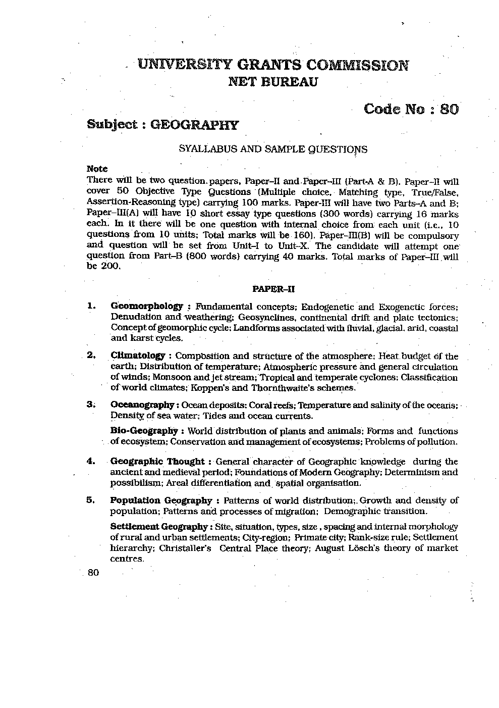 CBSE UGC NET Geography Syllabus 2016 - Page 2