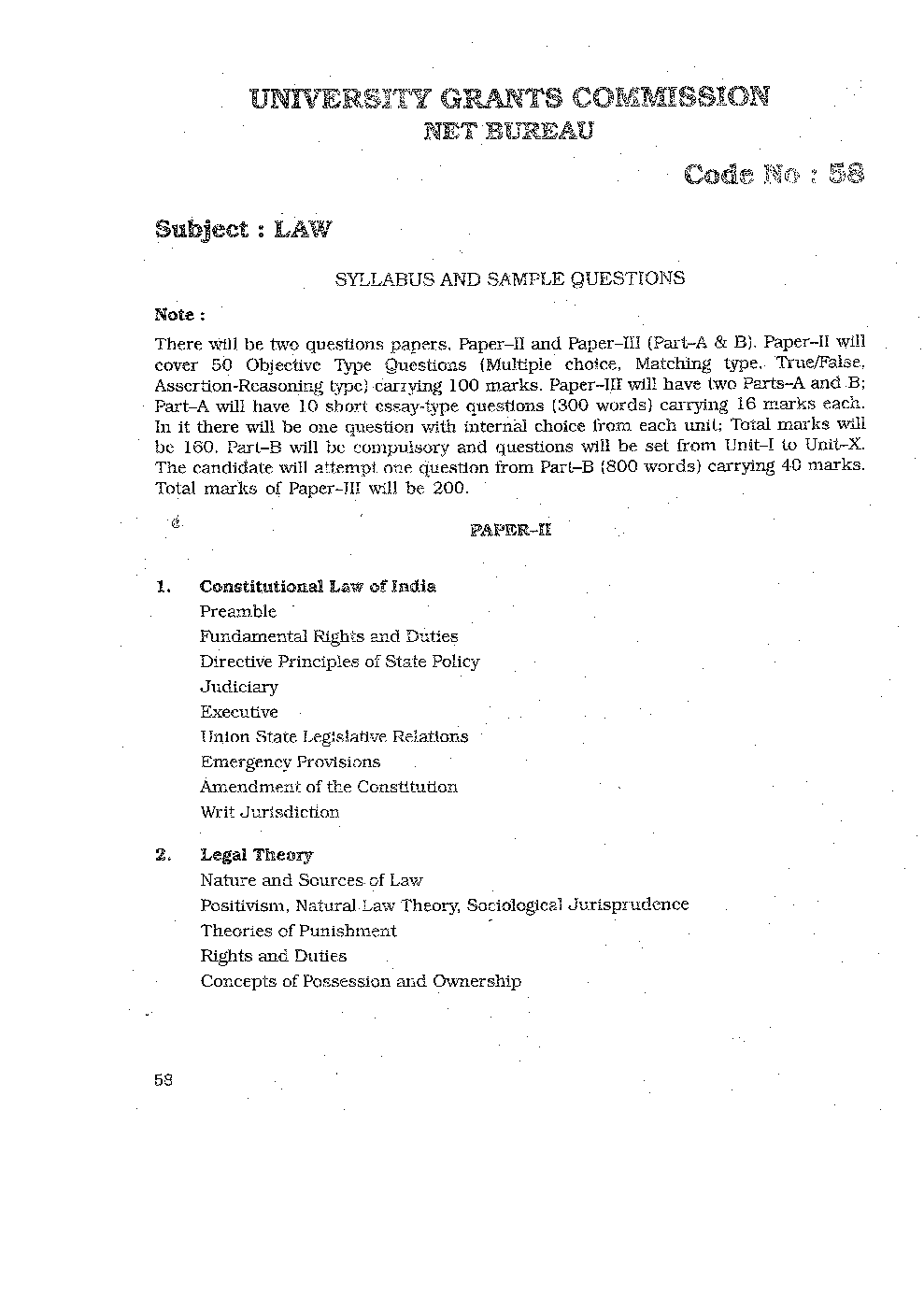 CBSE UGC NET  Law Syllabus 2016 - Page 2