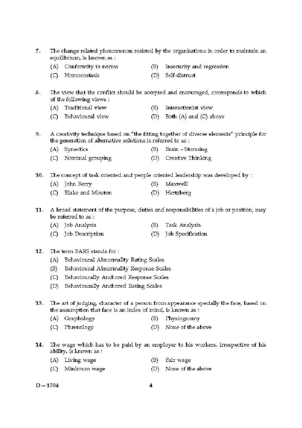 CBSE UGC NET Previous Year 2004-2015 Unsolved Question Paper Management Paper-II(June-Dec) - Page 4