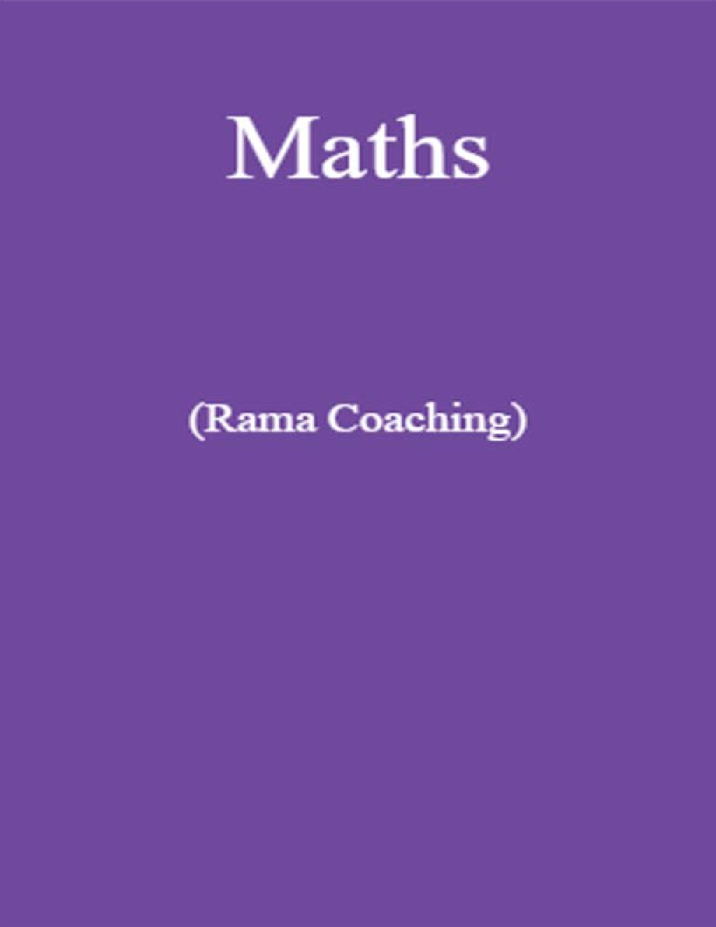 Maths (Rama Coaching) - Page 1