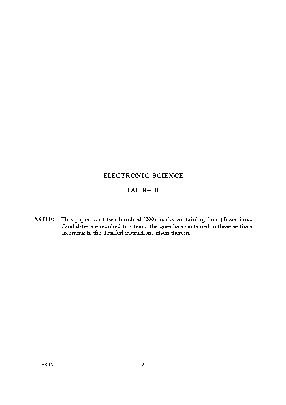 CBSE UGC NET Previous Year 2006-2015 Unsolved Question Paper Electronic Science Paper-III (June-Dec)  - Page 2