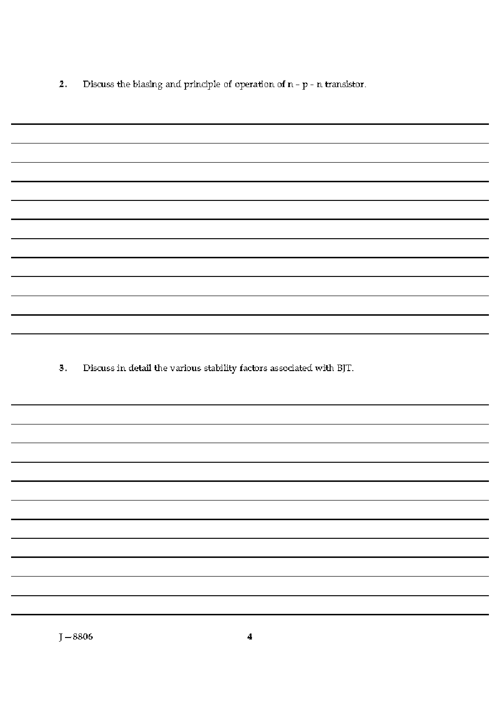 CBSE UGC NET Previous Year 2006-2015 Unsolved Question Paper Electronic Science Paper-III (June-Dec)  - Page 4