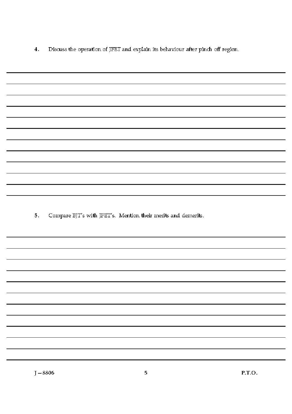 CBSE UGC NET Previous Year 2006-2015 Unsolved Question Paper Electronic Science Paper-III (June-Dec)  - Page 5