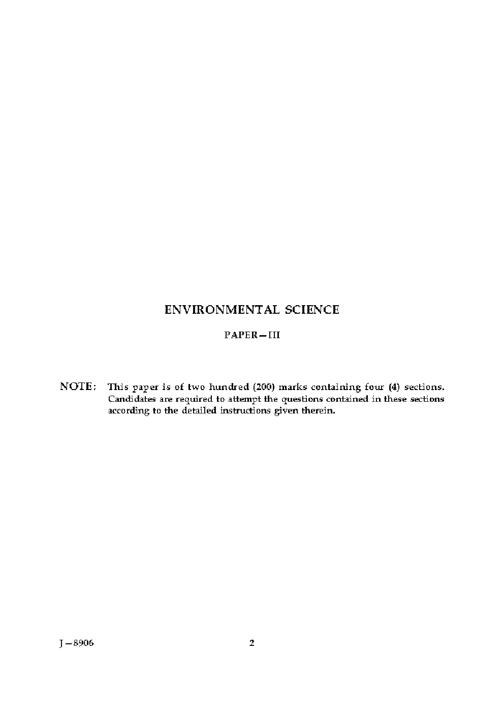 CBSE UGC NET Previous Year 2004-2015 Unsolved Question Paper Environmental Science Paper-III (June-Dec)  - Page 2