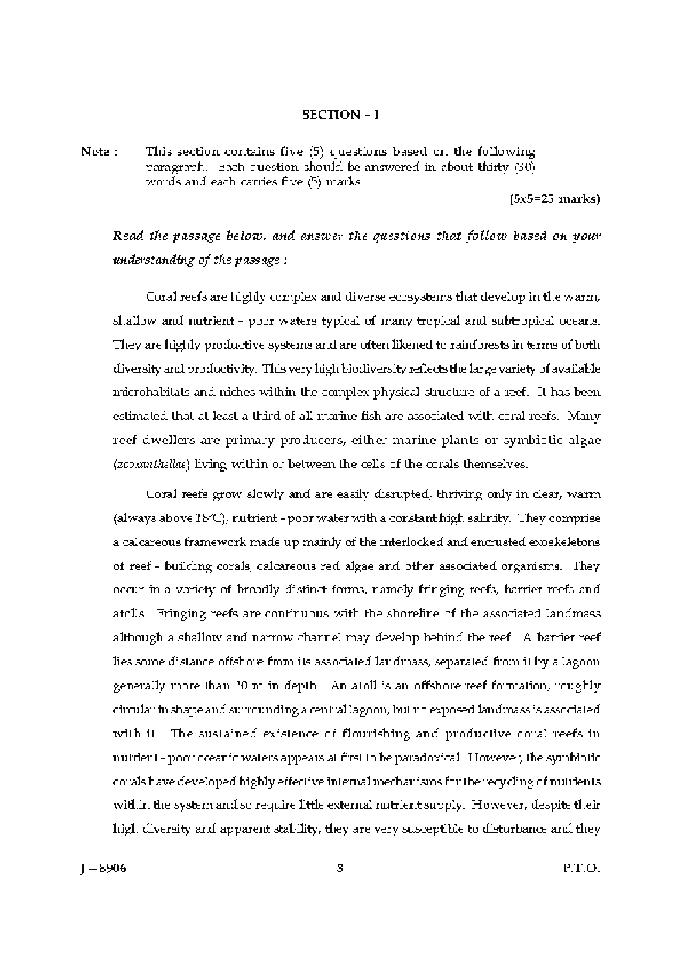 CBSE UGC NET Previous Year 2004-2015 Unsolved Question Paper Environmental Science Paper-III (June-Dec)  - Page 3