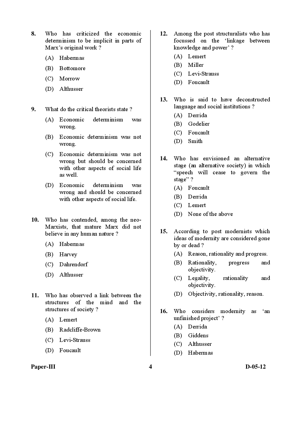 CBSE UGC NET Previous Year 2012-2013 Solved Question Paper Sociology Paper-III - Page 5