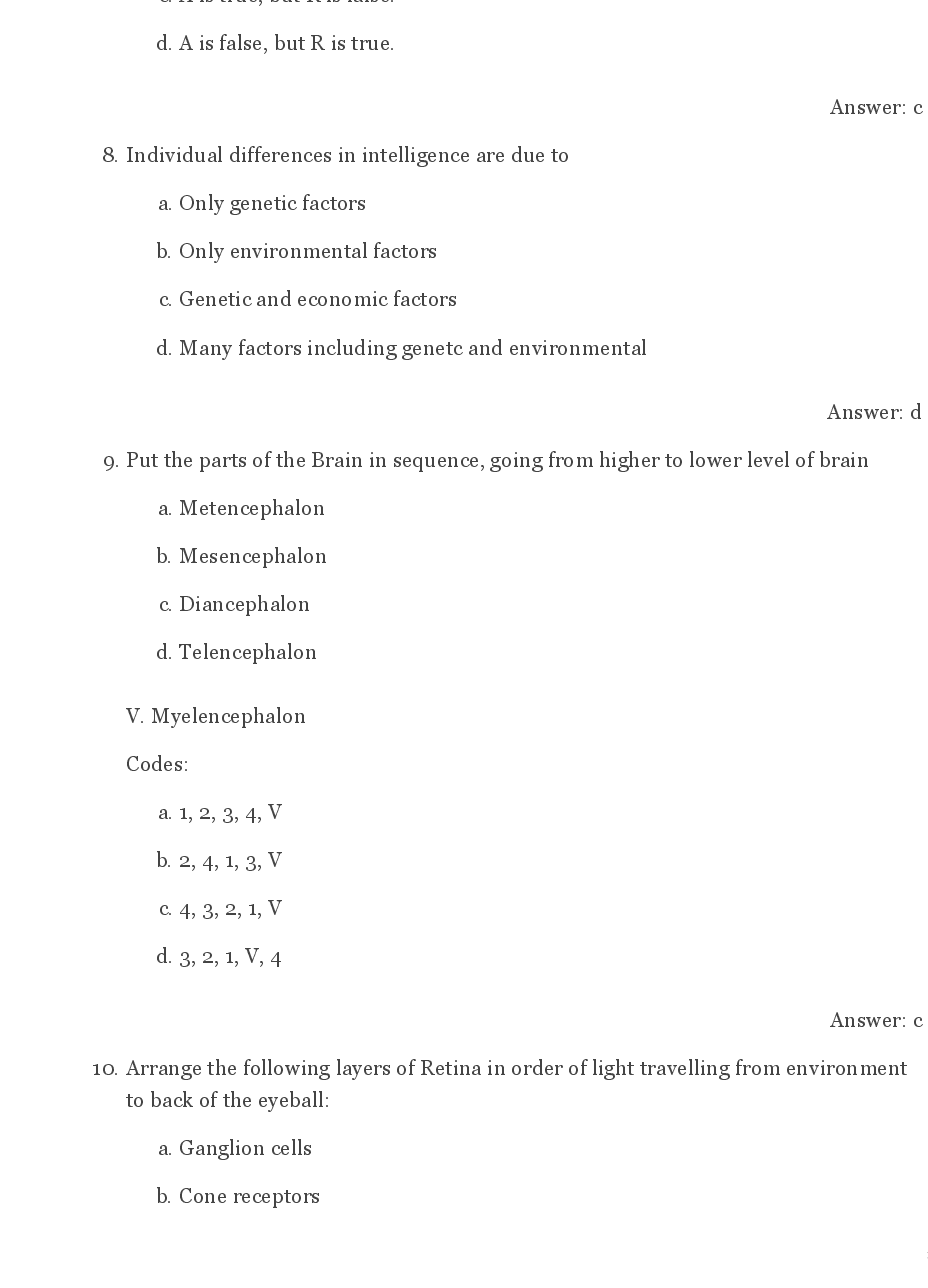 CBSE UGC NET Previous Year 2012-2013 Solved Question Paper Psychology Paper-II - Page 3