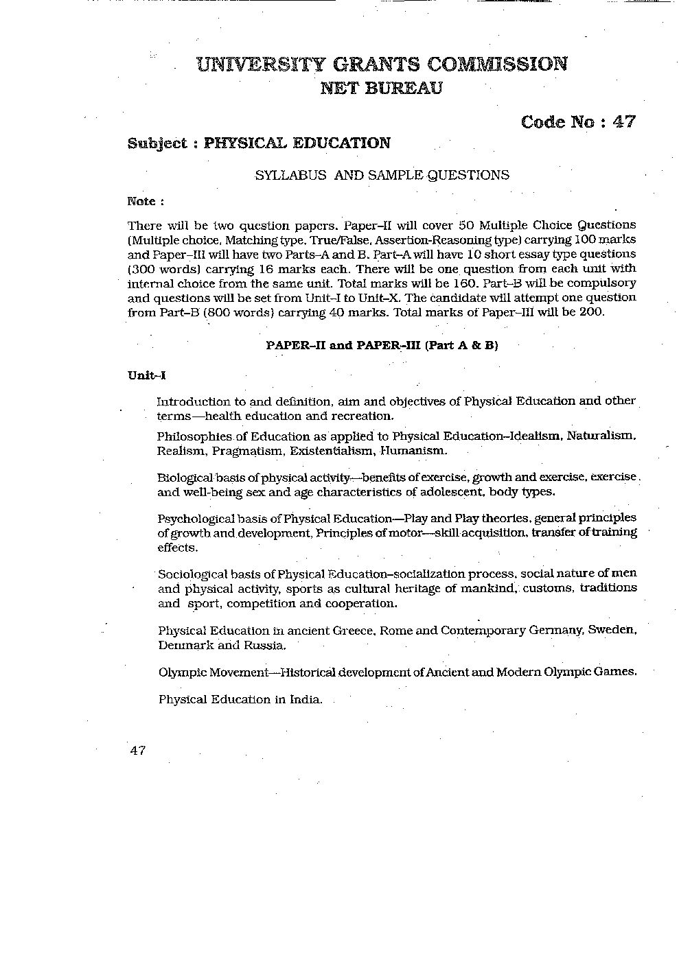 CBSE UGC NET Physical Education Syllabus 2016 - Page 2