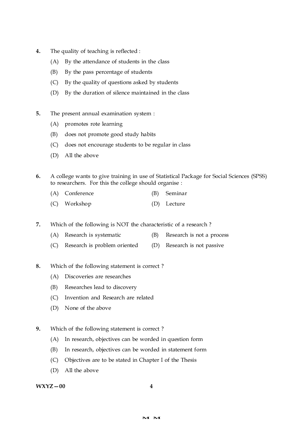 CBSE UGC NET Previous Year 2004-11 Unsolved Question General Paper-I(June-Dec) Hindi Medium - Page 5