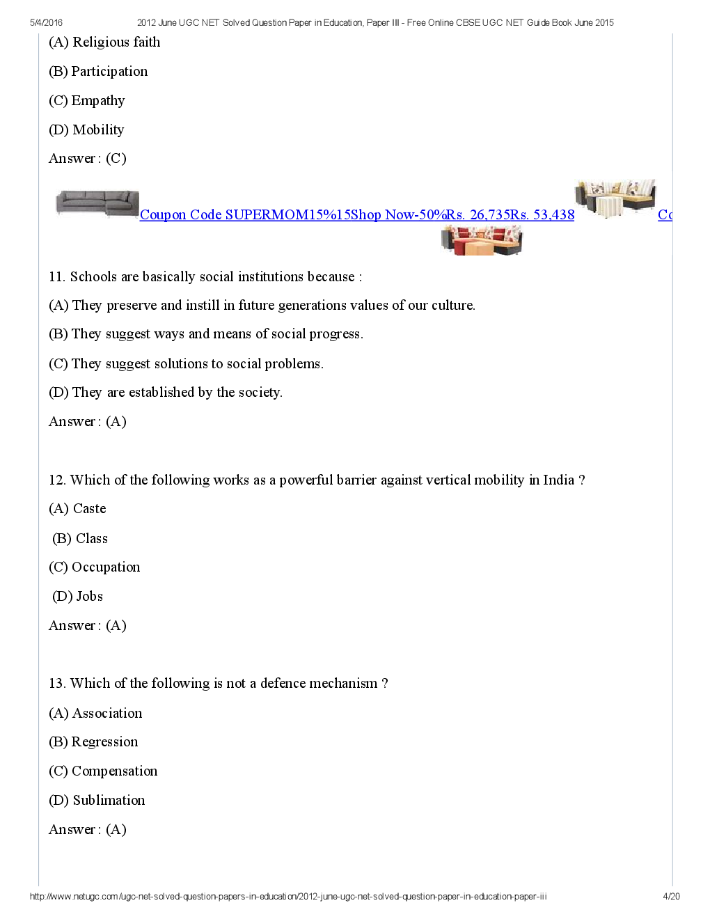 CBSE UGC NET Previous Year 2012-13 Solved Question Paper Education Paper-III(June-Dec) - Page 5