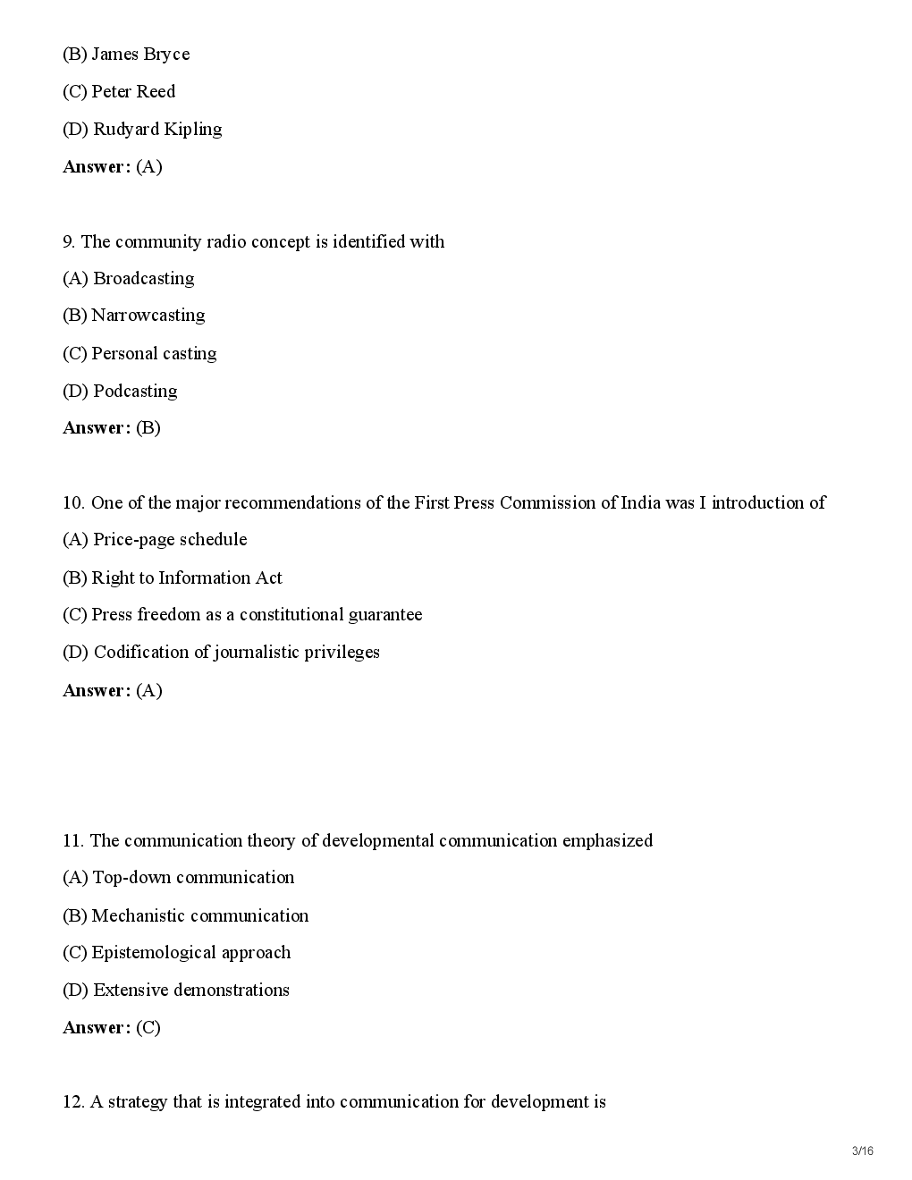 CBSE UGC NET Previous Year 2012-14 Solved Question Paper Mass Communication Paper-II(June-Dec) - Page 4