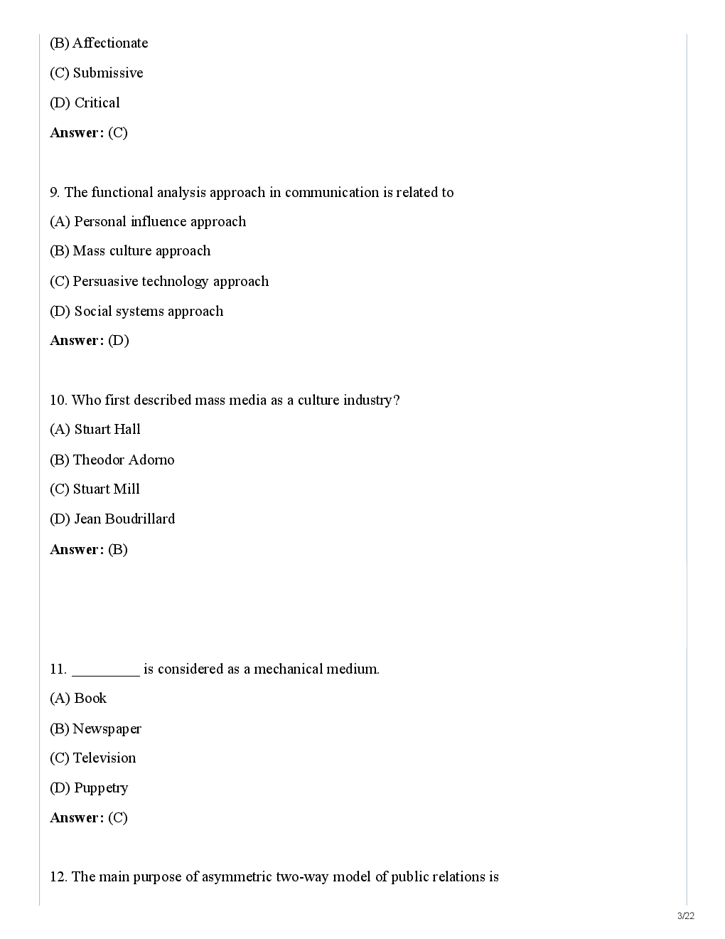 CBSE UGC NET Previous Year 2012-14 Solved Question Paper Mass Communication Paper-III(June-Dec) - Page 4