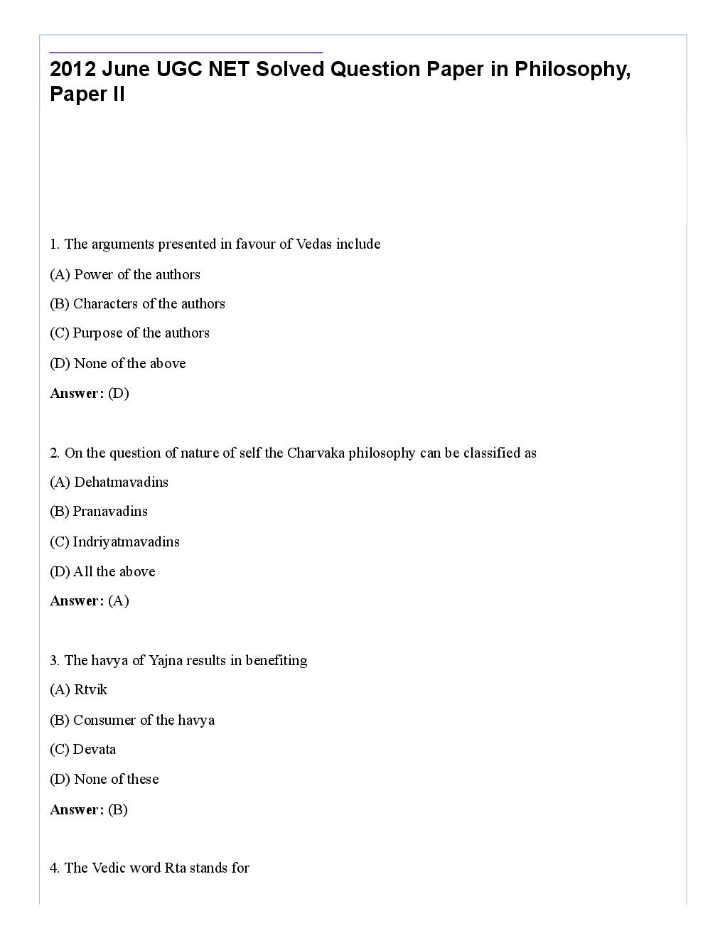 CBSE UGC NET Previous Year 2012-14 Solved Question Paper Philosophy Paper-II(June-Dec) - Page 2