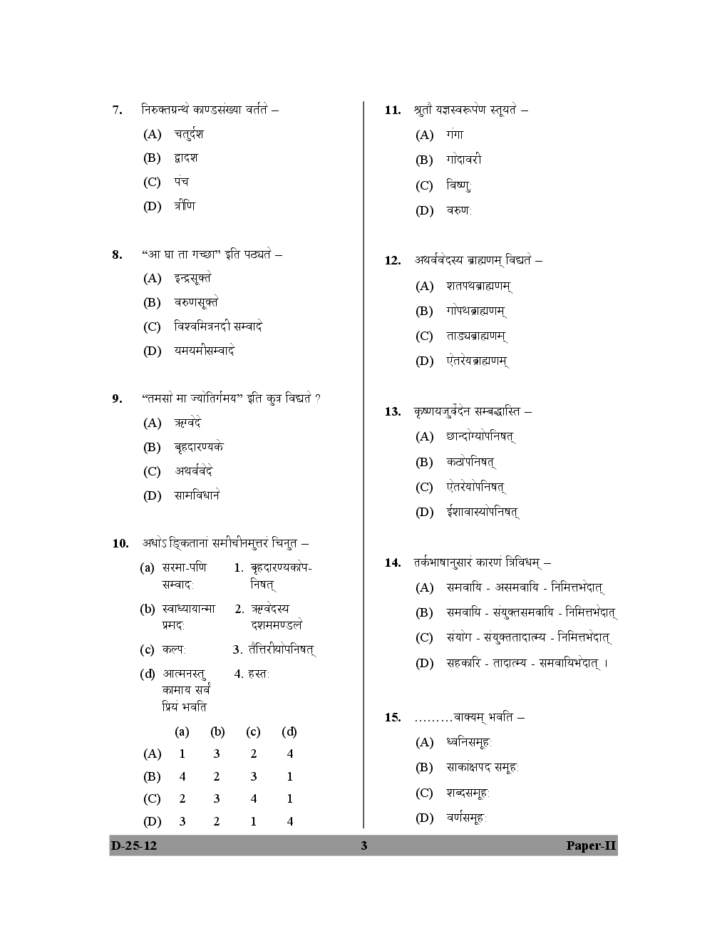 CBSE UGC NET Previous Year 2012 and 2014 Solved Question Paper Sanskrit Paper-II(June-Dec) - Page 4