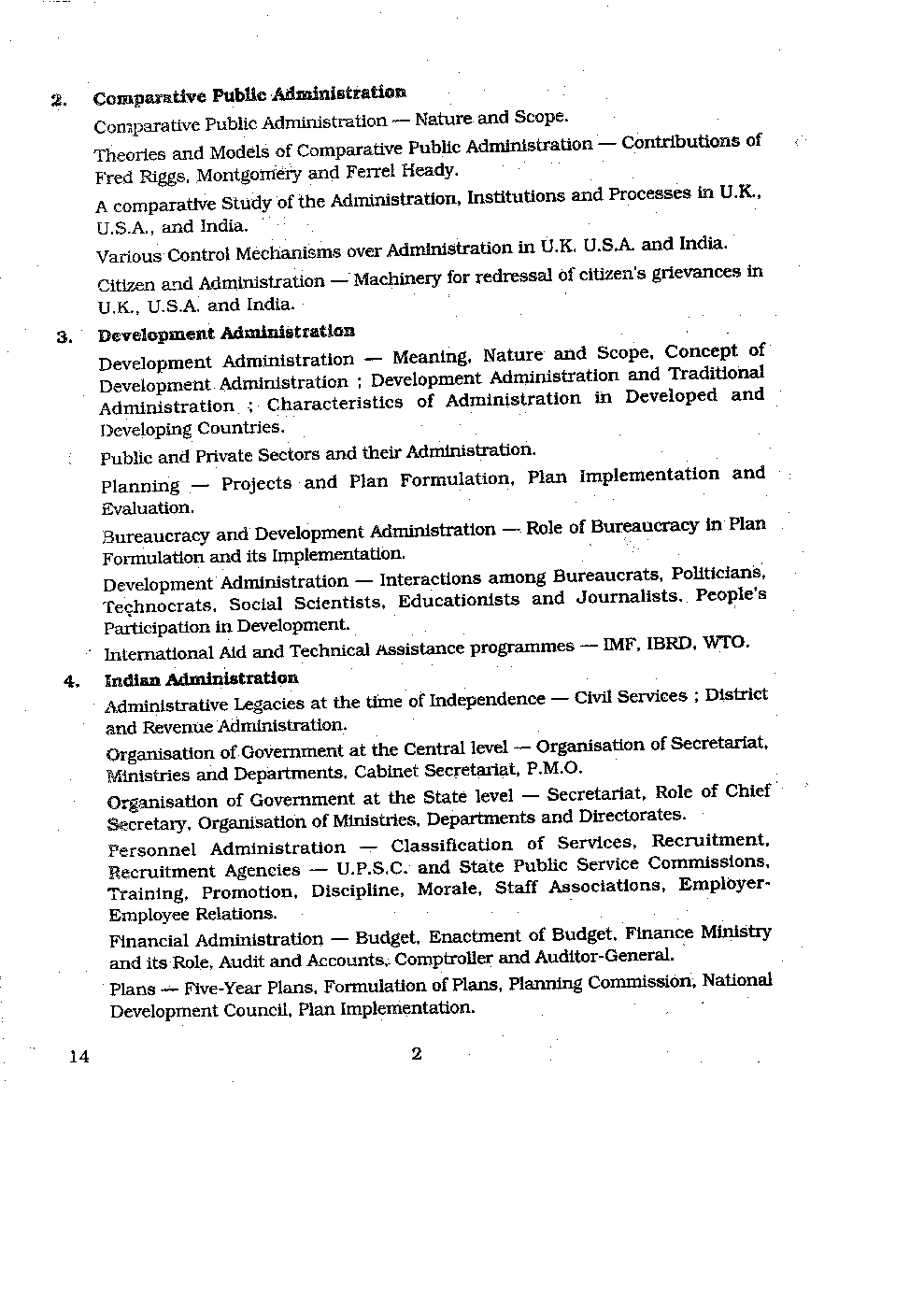 CBSE UGC NET Public Administration Syllabus 2016 - Page 3
