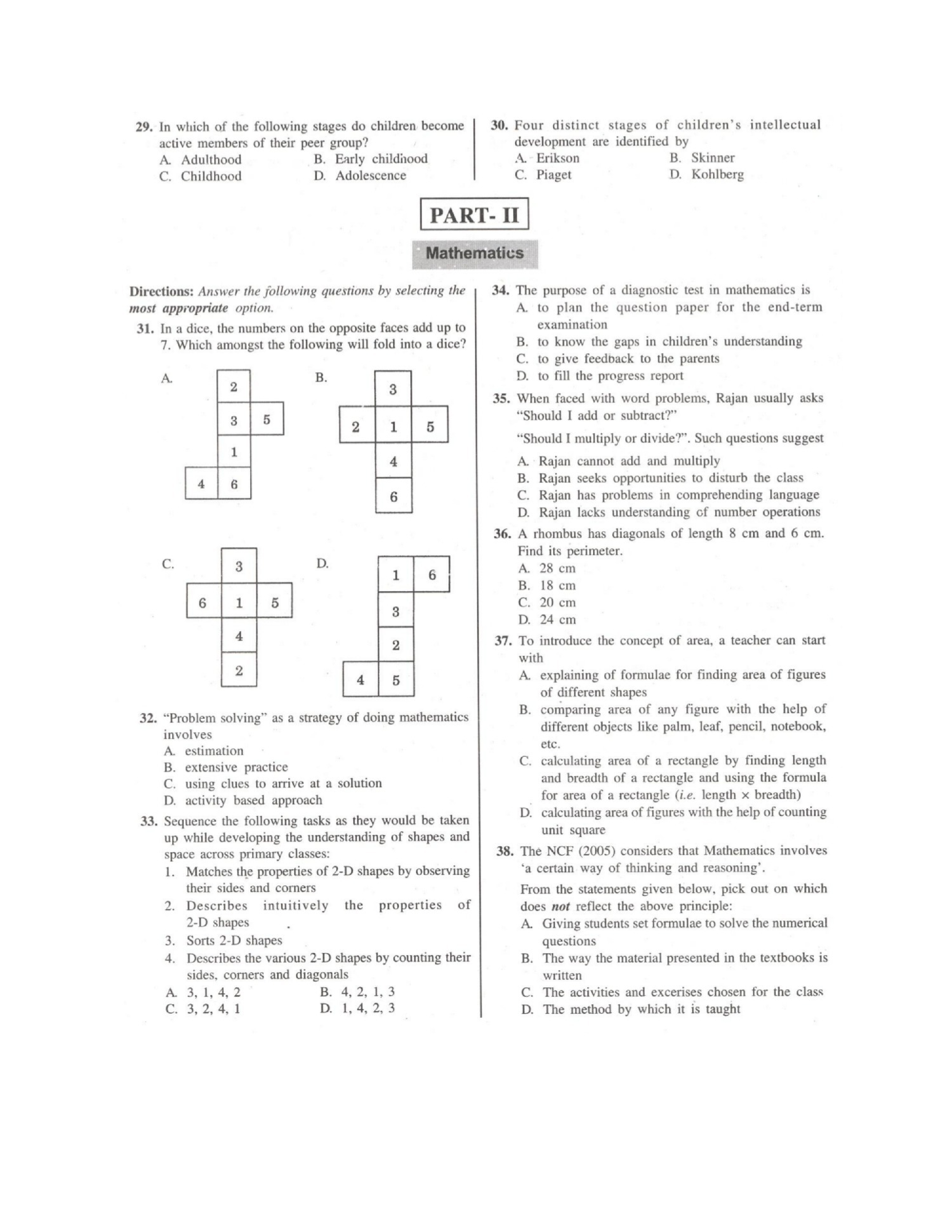 CTET Previous Year Solved Question Paper-I ( June 2011- Feb 15 ) - Page 4