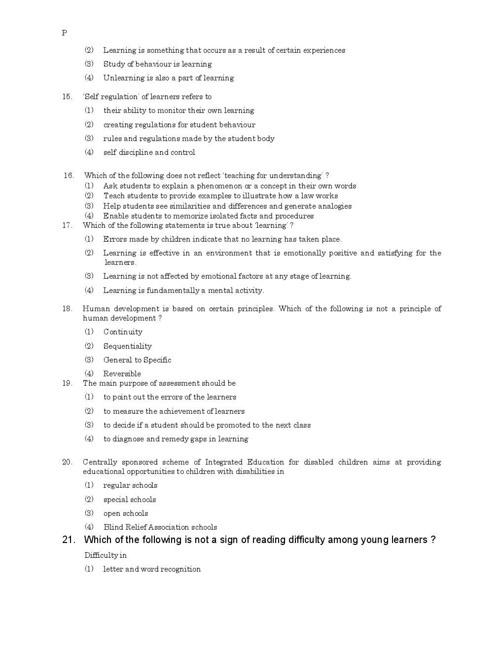 CTET Previous Year Unsolved Question Paper-II ( June 2011- Sep 15 ) - Page 4