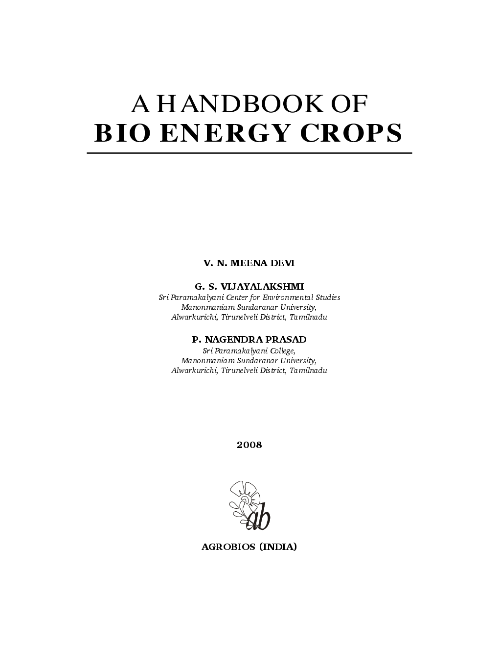 A Handbook of Bioenergy Crops - Page 3