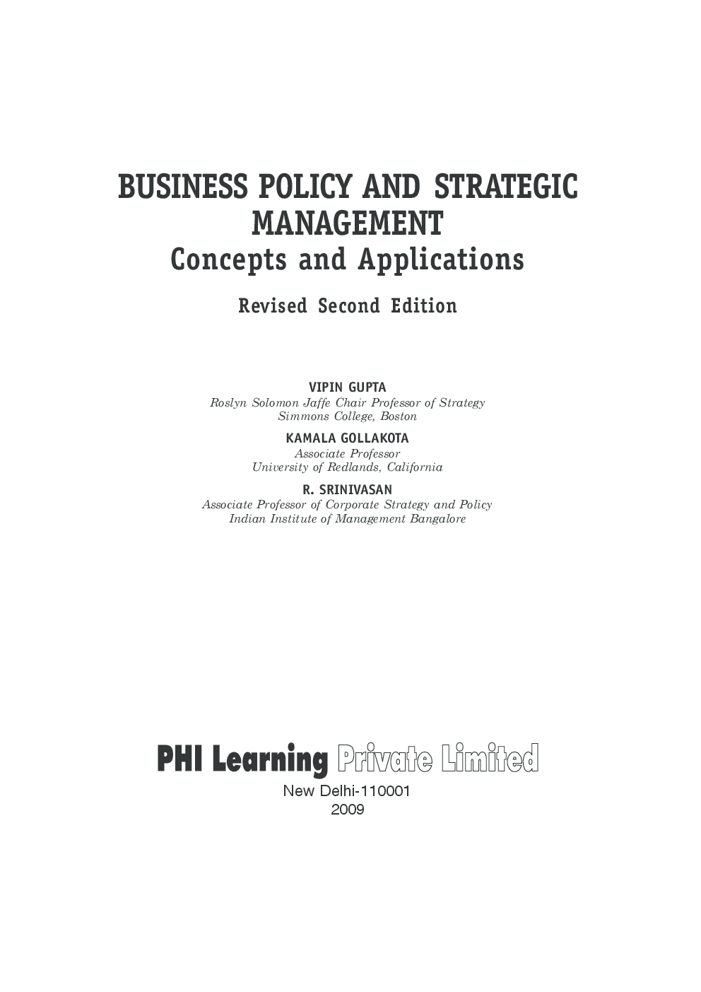 Business Policy And Strategic Management : Concepts And Applications - Page 2