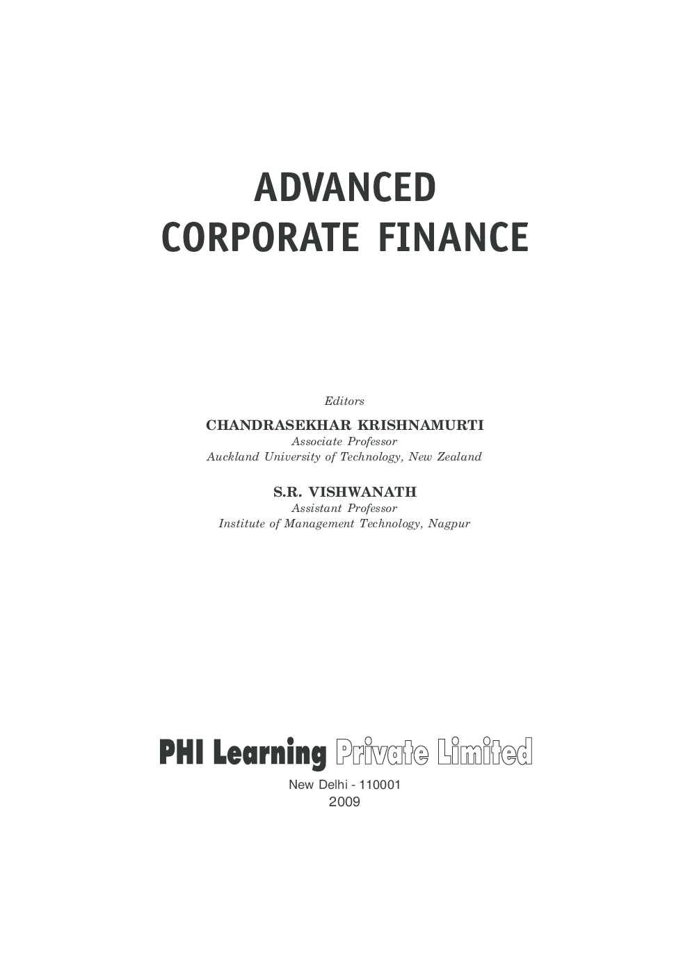 Advanced Corporate Finance - Page 2