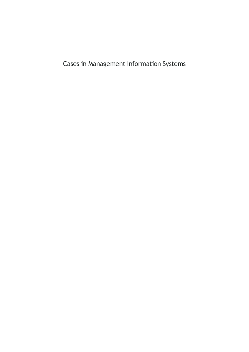 Cases In Management Information Systems - Page 2