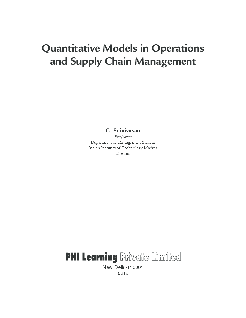 Quantitative Models In Operations And Supply Chain Management - Page 2
