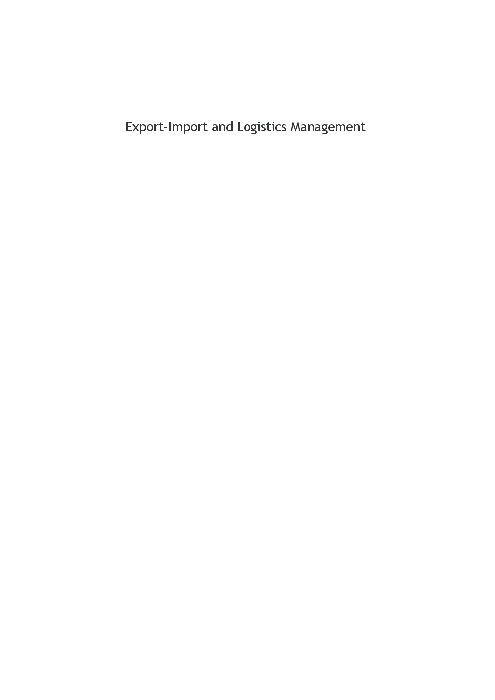 Export-Import And Logistics Management - Page 2