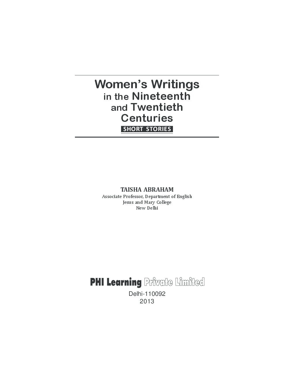 Women's Writings In The Nineteenth And Twentieth Centuries - Page 2