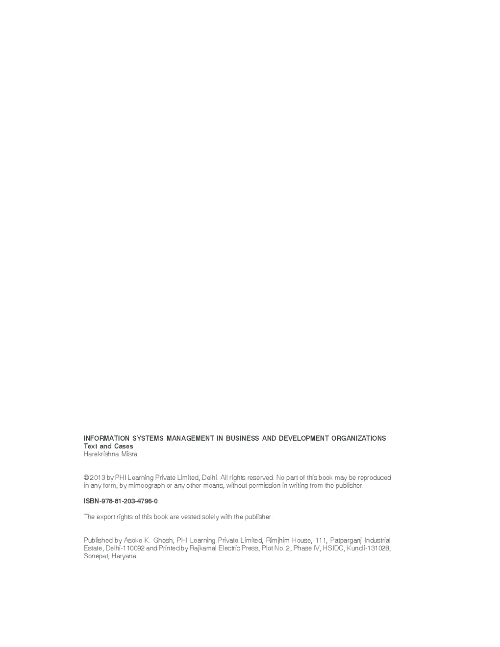 Information Systems Management In Business And Development Organizations (Text And Cases) - Page 5