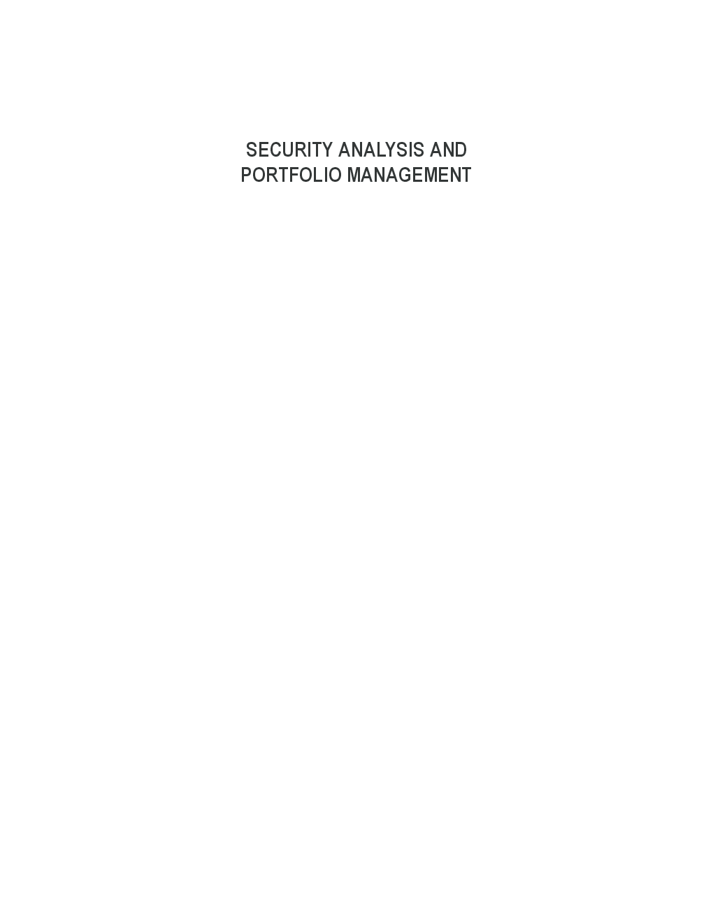 Security Analysis And Portfolio Management - Page 2