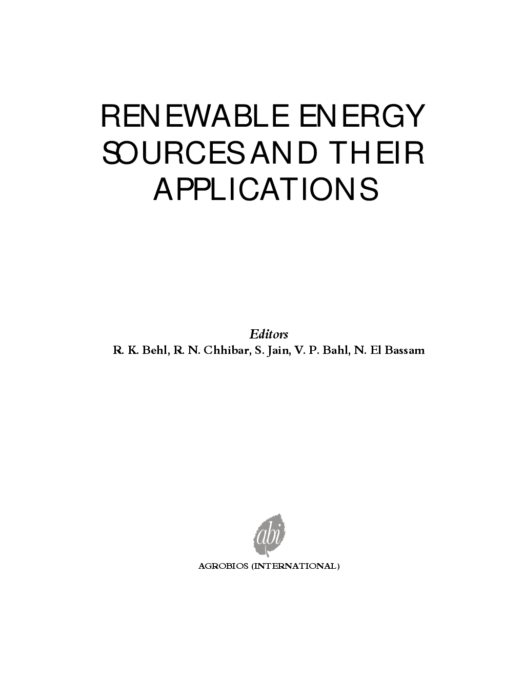 Renewable Energy Resources and their Management - Page 2