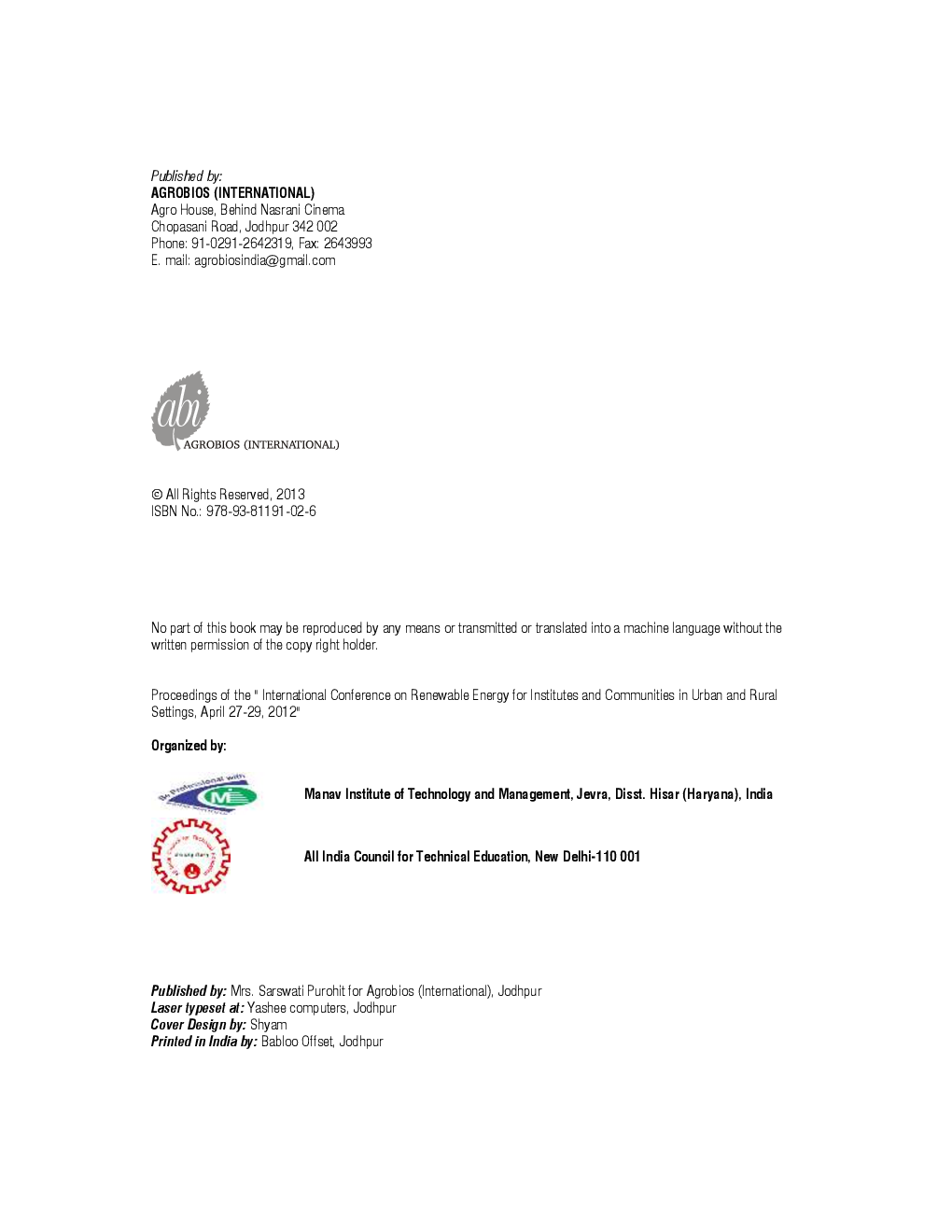 Renewable Energy Resources and their Management - Page 3