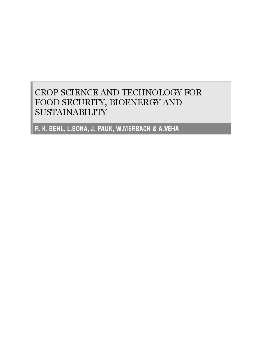 Crop Science and Technology for Food Security, Bioenergy and Sustainability - Page 2