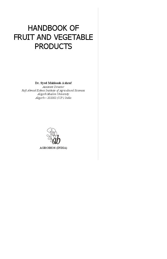 Handbook Of Fruit And Vegetable Products - Page 2