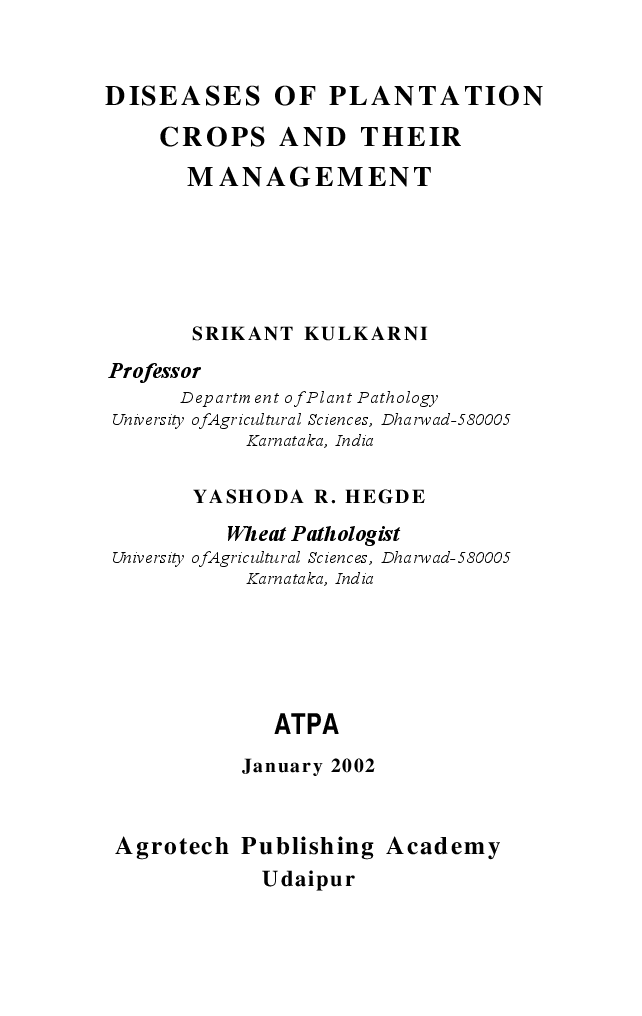 Diseases of Plantation Crops and Their Management - Page 2