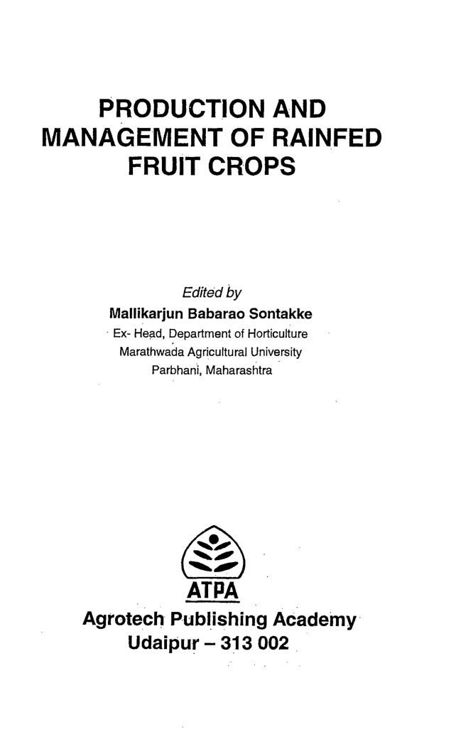 Production and Management of Rainfed Fruit Crops - Page 2