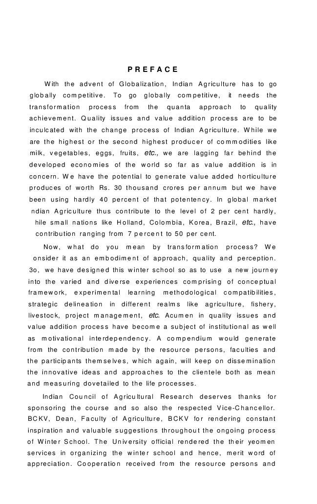 Value Addition and Quality Issues in Agriculture & Allied Areas - Page 4