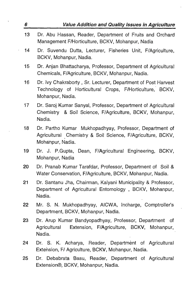 Value Addition and Quality Issues in Agriculture & Allied Areas - Page 5