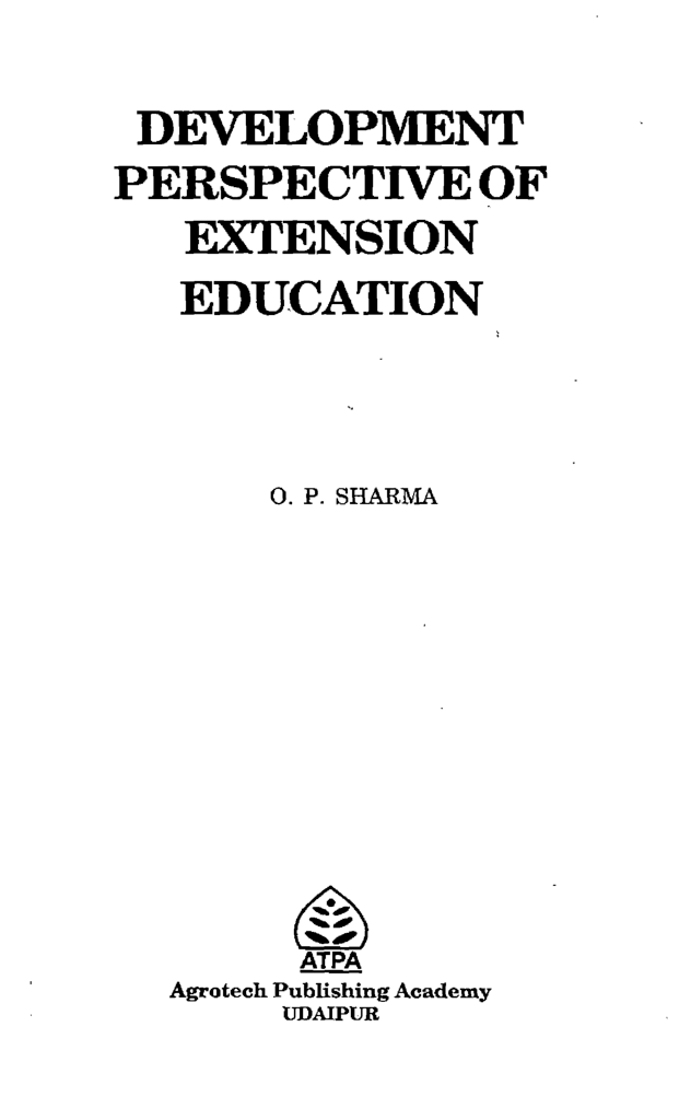 Development Perspectives of Extension Education - Page 2