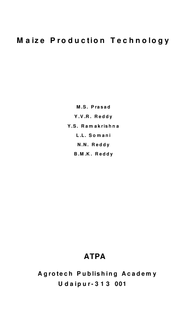 Maize Production Technology - Page 2