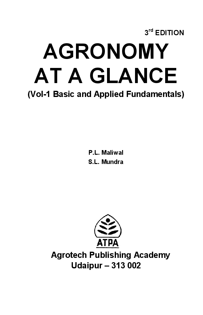 Agronomy at A Glance 3rd Ed. Vol-1 : Basic & Applied Fundamentals - Page 2