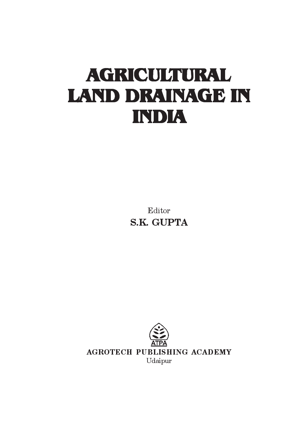 Agricultural Land Drainage in India - Page 2