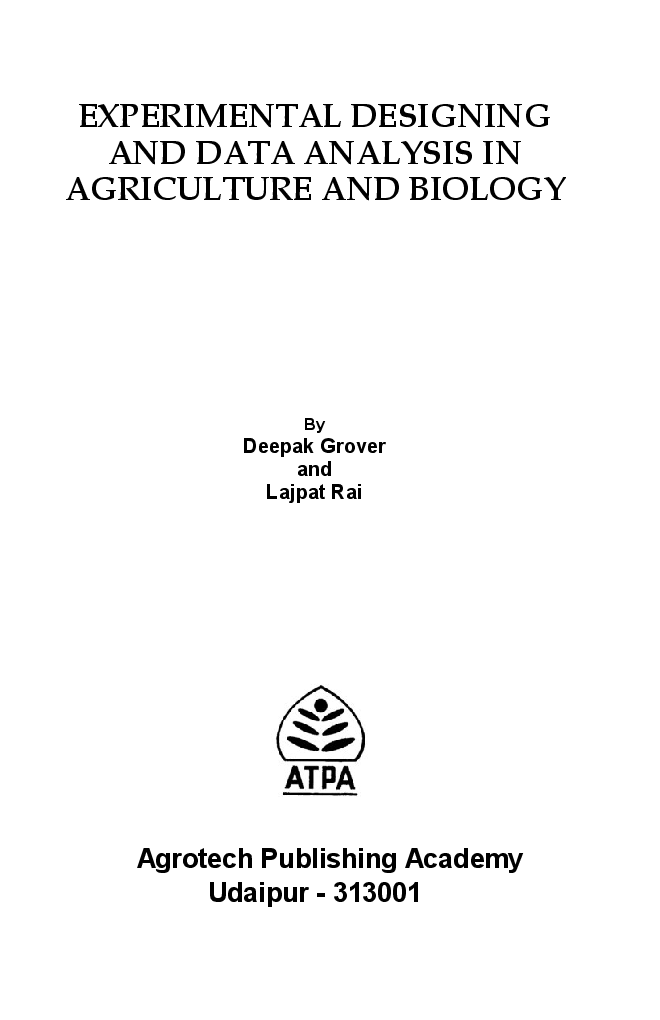 Experimental Designing and Data Analysis in Agriculture & Biology - Page 2