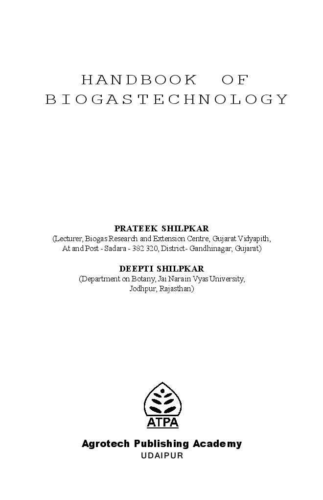 Handbook of Biogas Technology - Page 2