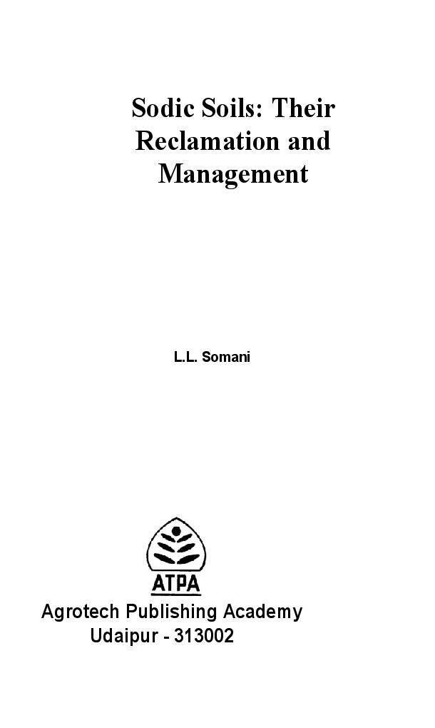 Sodic Soils- Their Reclamation and Management - Page 2