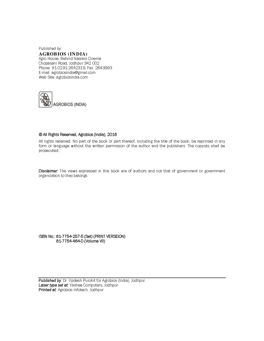 Advances in Seed Science and Technology (Vol. 7): Flower Seed Production - Page 5