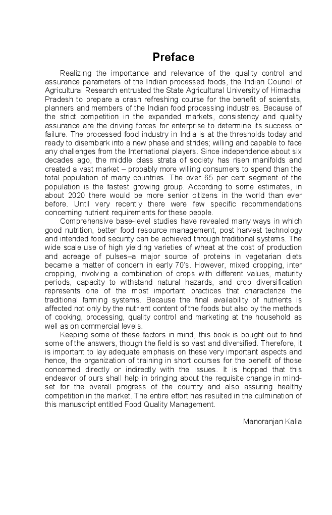 FOOD QUALITY MANAGEMENT 2nd Edition - Page 5