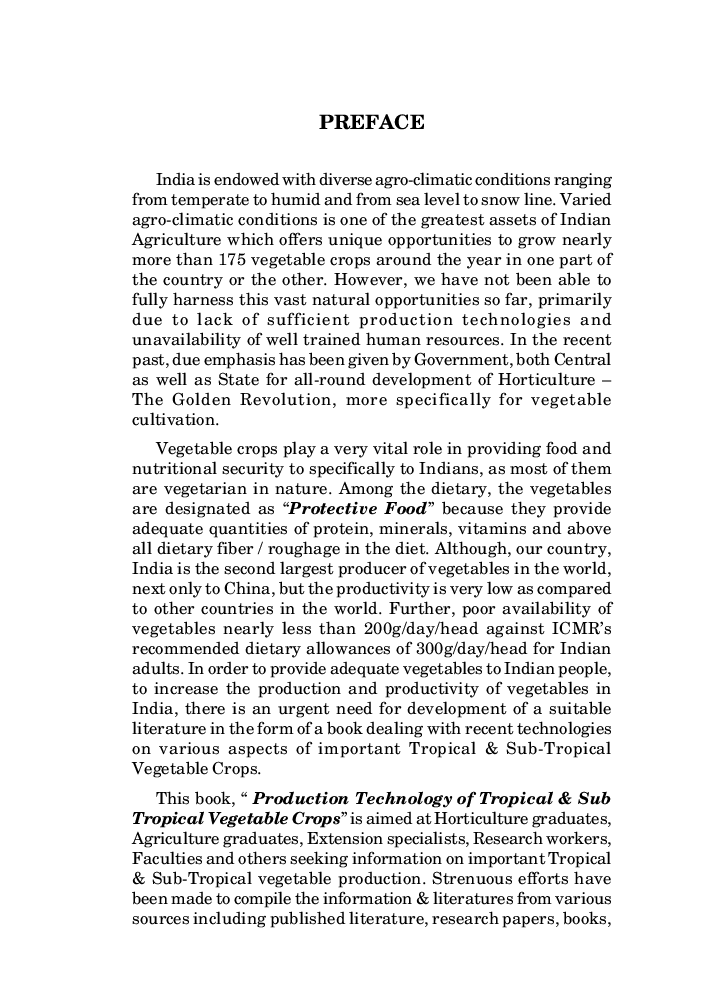 Production Technology of Tropical & Subtropical Vegetable Crops - Page 4