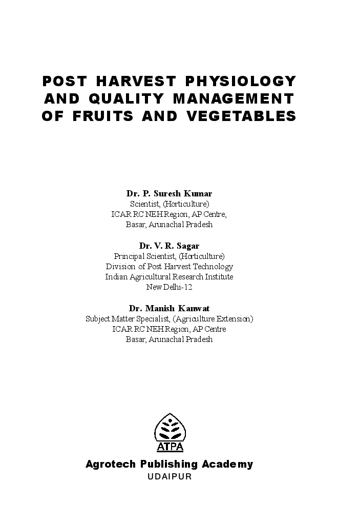 Post harvest physiology and quality management of fruits and vegetables - Page 2